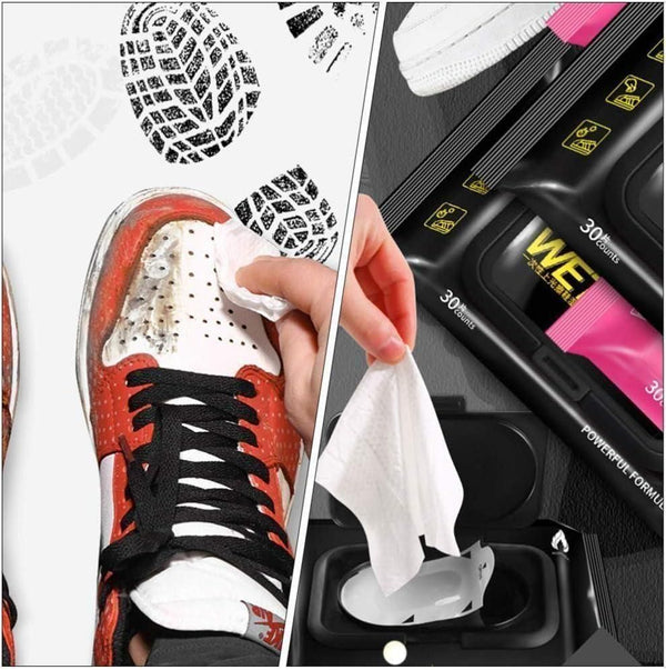 Natural Sneaker & Shoe Cleaner Wipes - Pack of 2 (160pc)